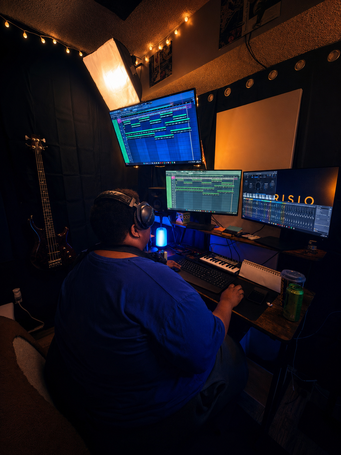 Producing a track at the desk