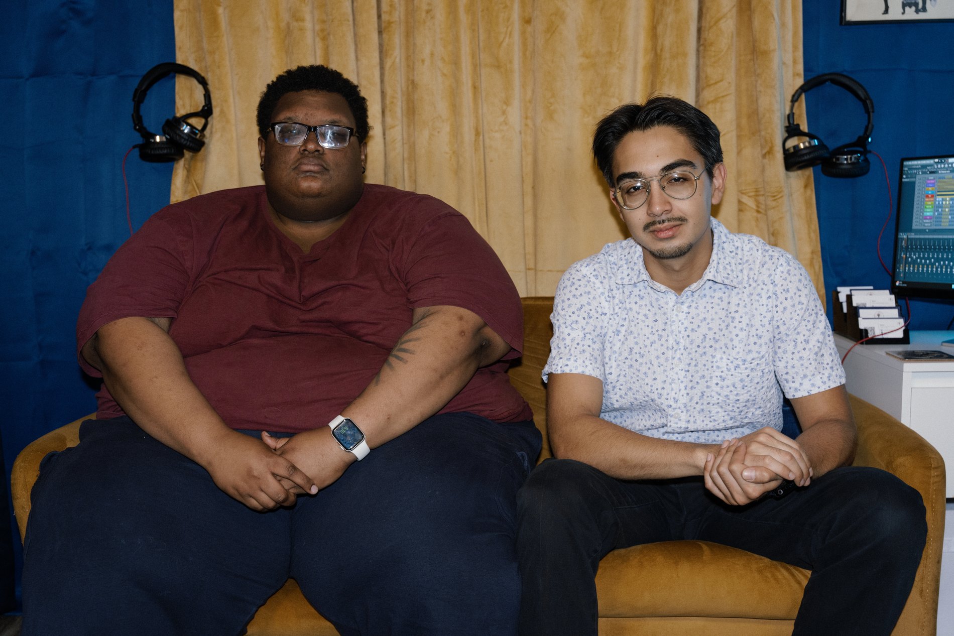 Benlo and Big B in the Intrisio Studios lounge, Fort Worth, TX